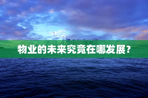 物业的未来究竟在哪发展？
