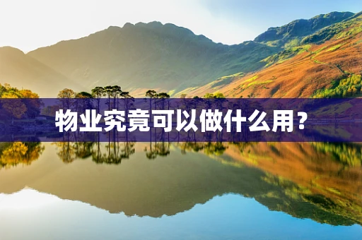 物业究竟可以做什么用？
