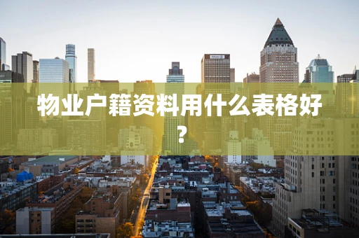 物业户籍资料用什么表格好？