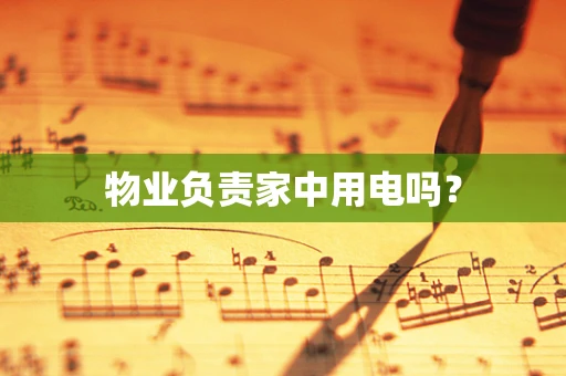 物业负责家中用电吗？