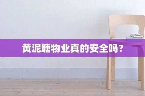 黄泥塘物业真的安全吗？
