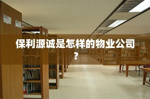 保利源诚是怎样的物业公司？
