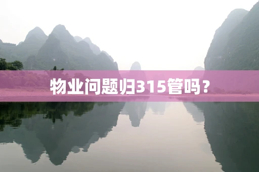 物业问题归315管吗？