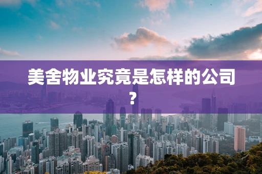 美舍物业究竟是怎样的公司？
