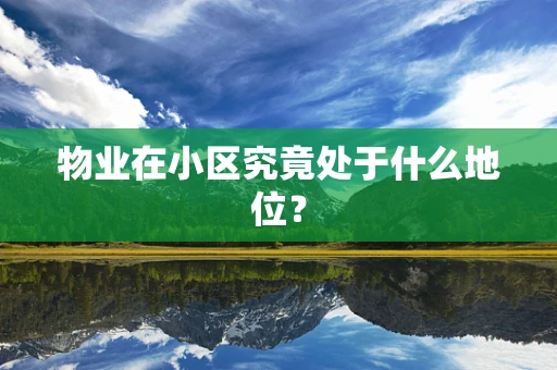 物业在小区究竟处于什么地位？