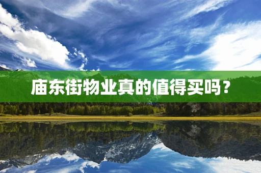 庙东街物业真的值得买吗？