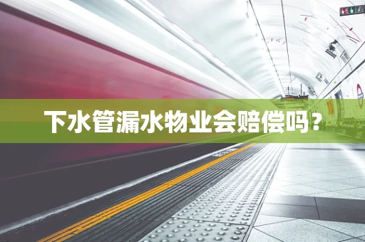 下水管漏水物业会赔偿吗？