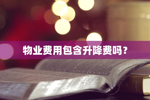 物业费用包含升降费吗？