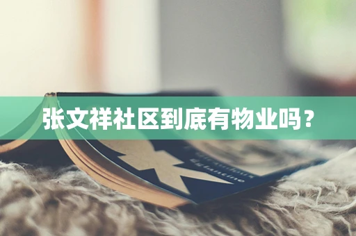 张文祥社区到底有物业吗？