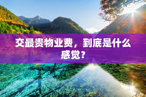 交最贵物业费，到底是什么感觉？