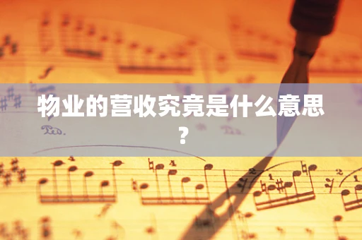 物业的营收究竟是什么意思？