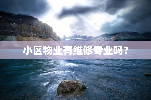 小区物业有维修专业吗？