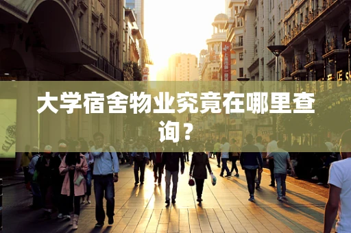 大学宿舍物业究竟在哪里查询？