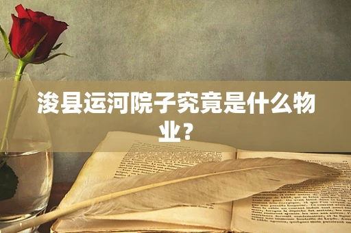 浚县运河院子究竟是什么物业？