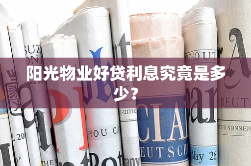 阳光物业好贷利息究竟是多少？