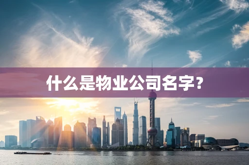 什么是物业公司名字？