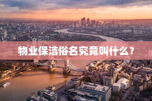 物业保洁俗名究竟叫什么？