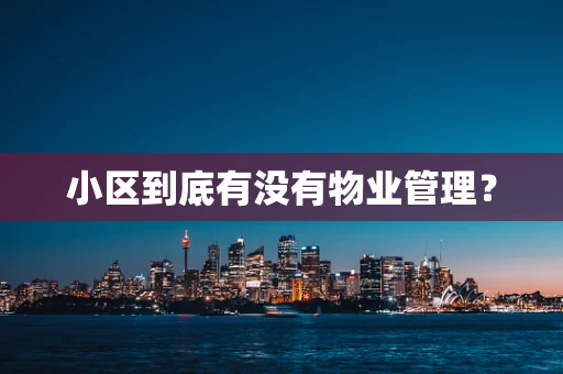 小区到底有没有物业管理？
