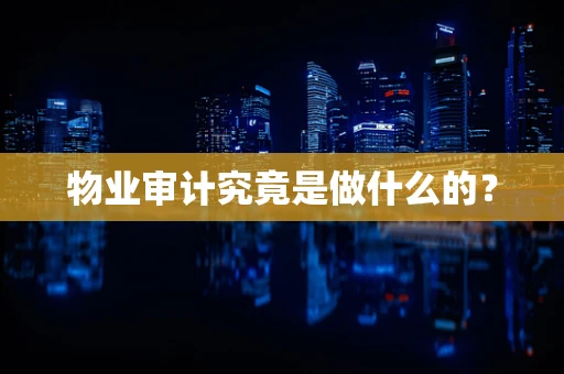 物业审计究竟是做什么的？