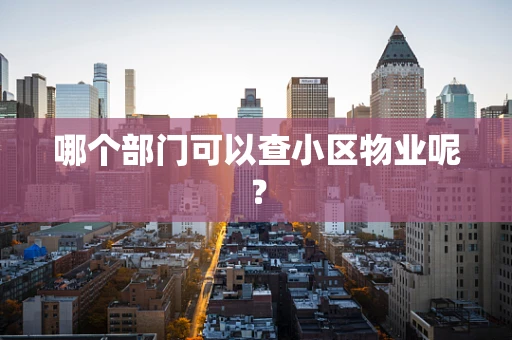 哪个部门可以查小区物业呢？