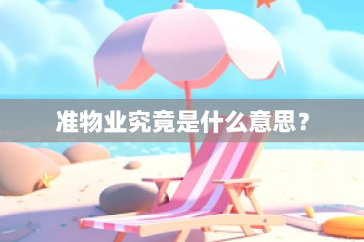 准物业究竟是什么意思？