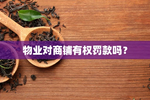 物业对商铺有权罚款吗？