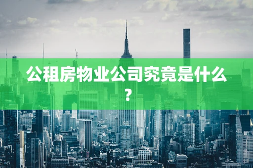 公租房物业公司究竟是什么？