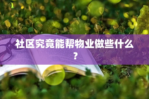 社区究竟能帮物业做些什么？