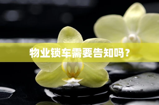 物业锁车需要告知吗？